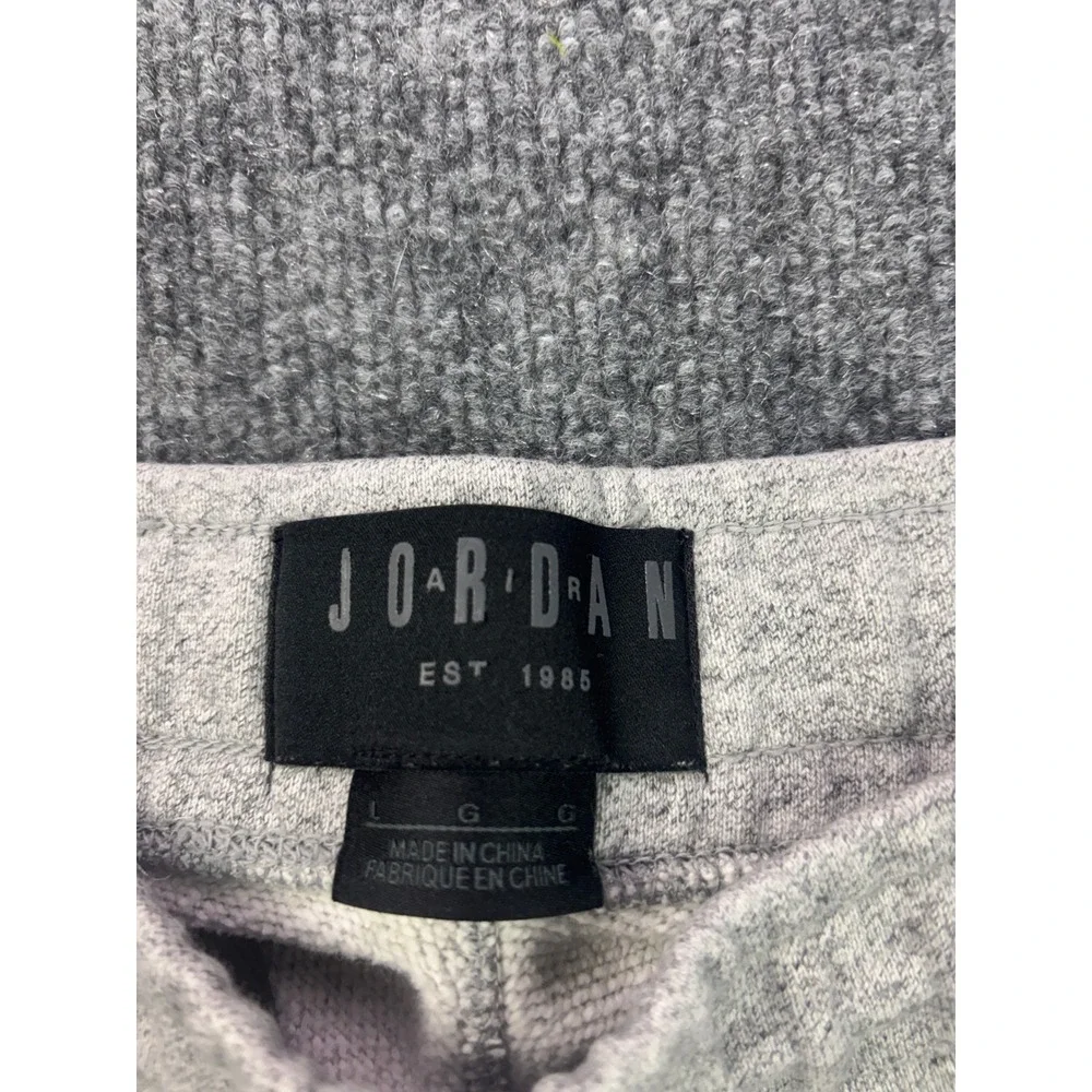 Jordan Sweatpants Mens Large Gray Jumpman Fleece Tapered Joggers 65426